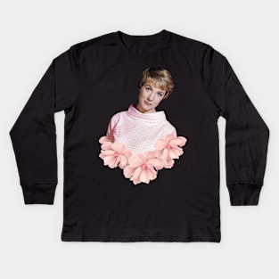 Julie Andrews Pink Floral Kids Long Sleeve T-Shirt